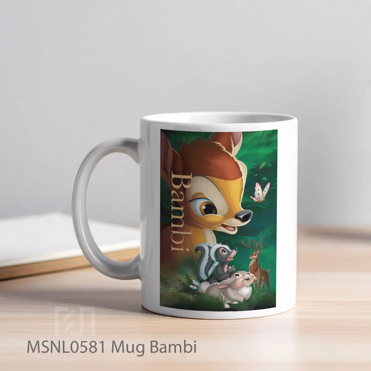 Mug Bambi Gelas Keramik Tema Film MSNL0581 - Tampak Kiri