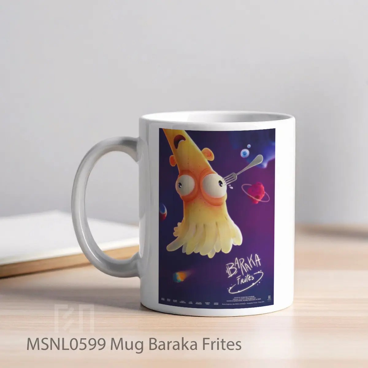 Mug Baraka Frites Gelas Keramik Tema Film MSNL0599 - Tampak Kiri