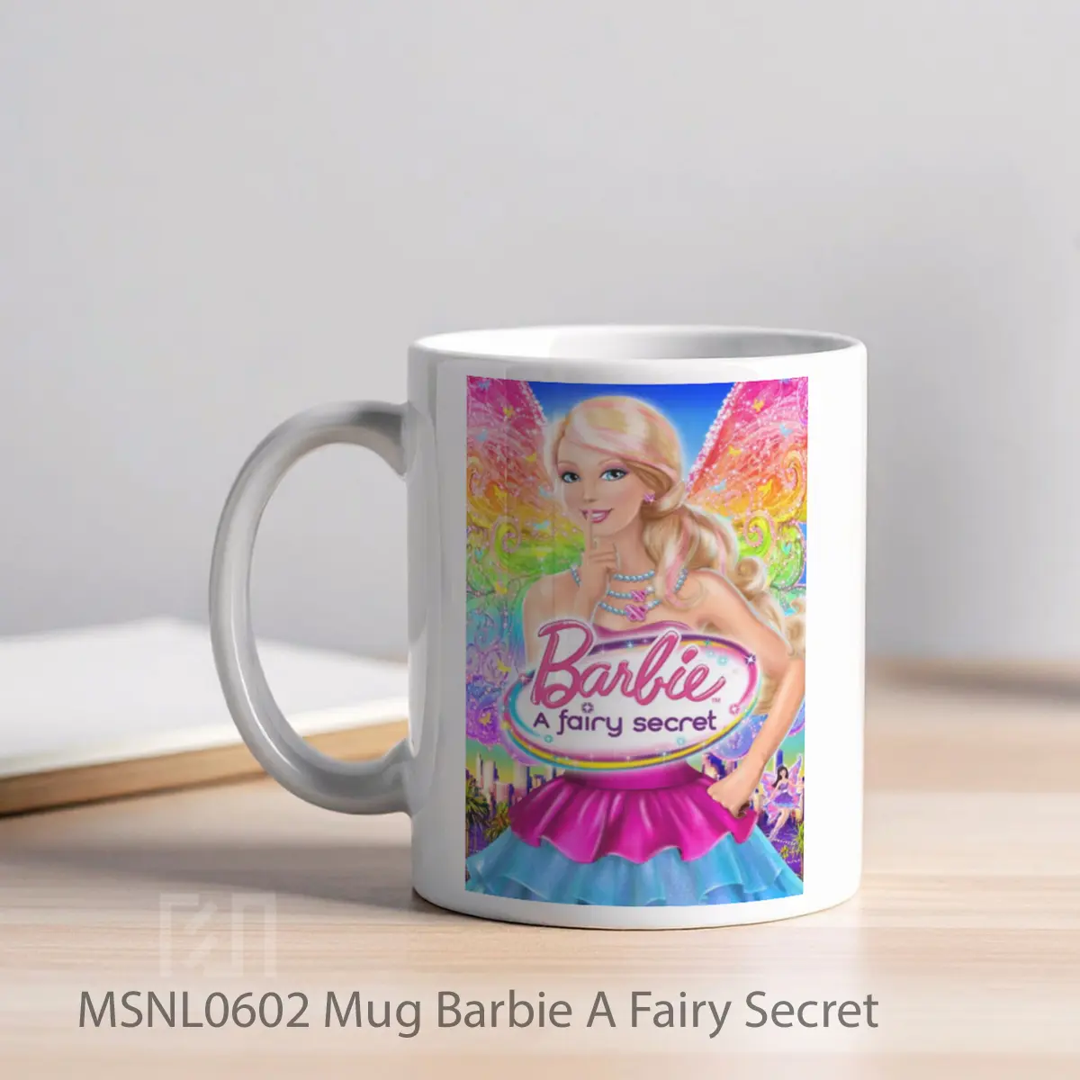Mug Barbie A Fairy Secret Gelas Keramik Tema Film MSNL0602 - Tampak Kiri