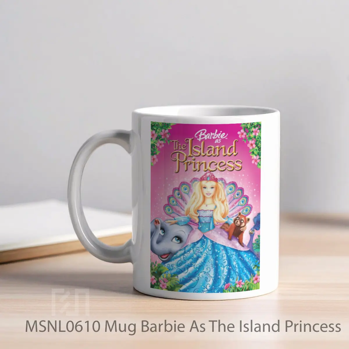 Mug Barbie As The Island Princess Gelas Keramik Tema Film MSNL0610 - Tampak Kiri
