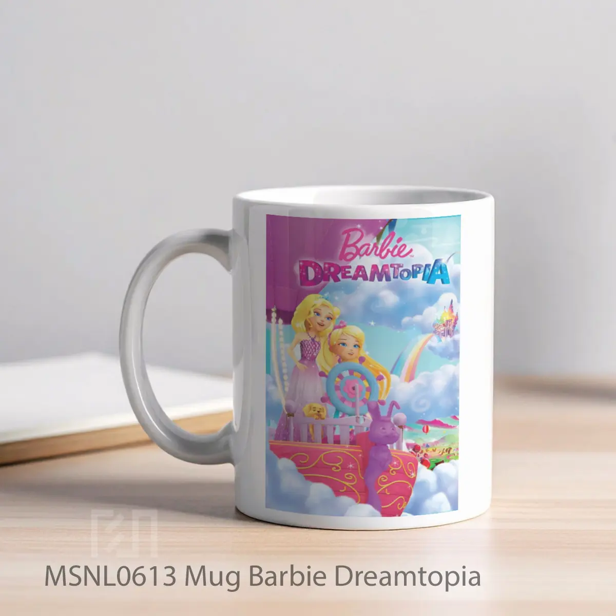 Mug Barbie Dreamtopia Gelas Keramik Tema Film MSNL0613 - Tampak Kiri