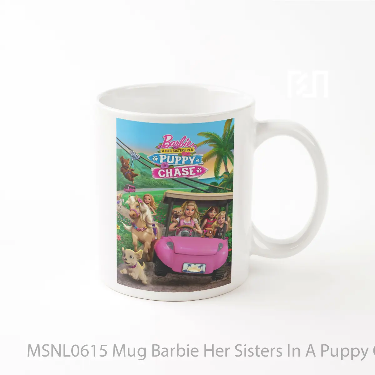 Mug Barbie Her Sisters In A Puppy Chase Gelas Keramik Tema Film MSNL0615