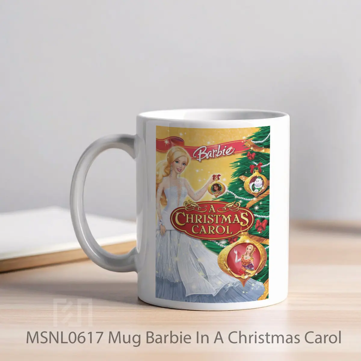 Mug Barbie In A Christmas Carol Gelas Keramik Tema Film MSNL0617 - Tampak Kiri