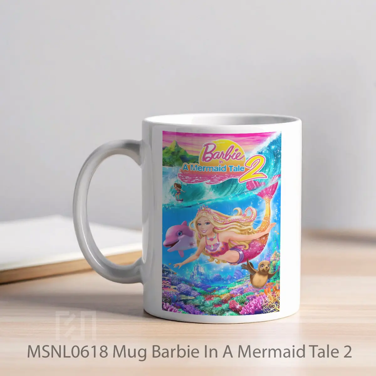 Mug Barbie In A Mermaid Tale 2 Gelas Keramik Tema Film MSNL0618 - Tampak Kiri