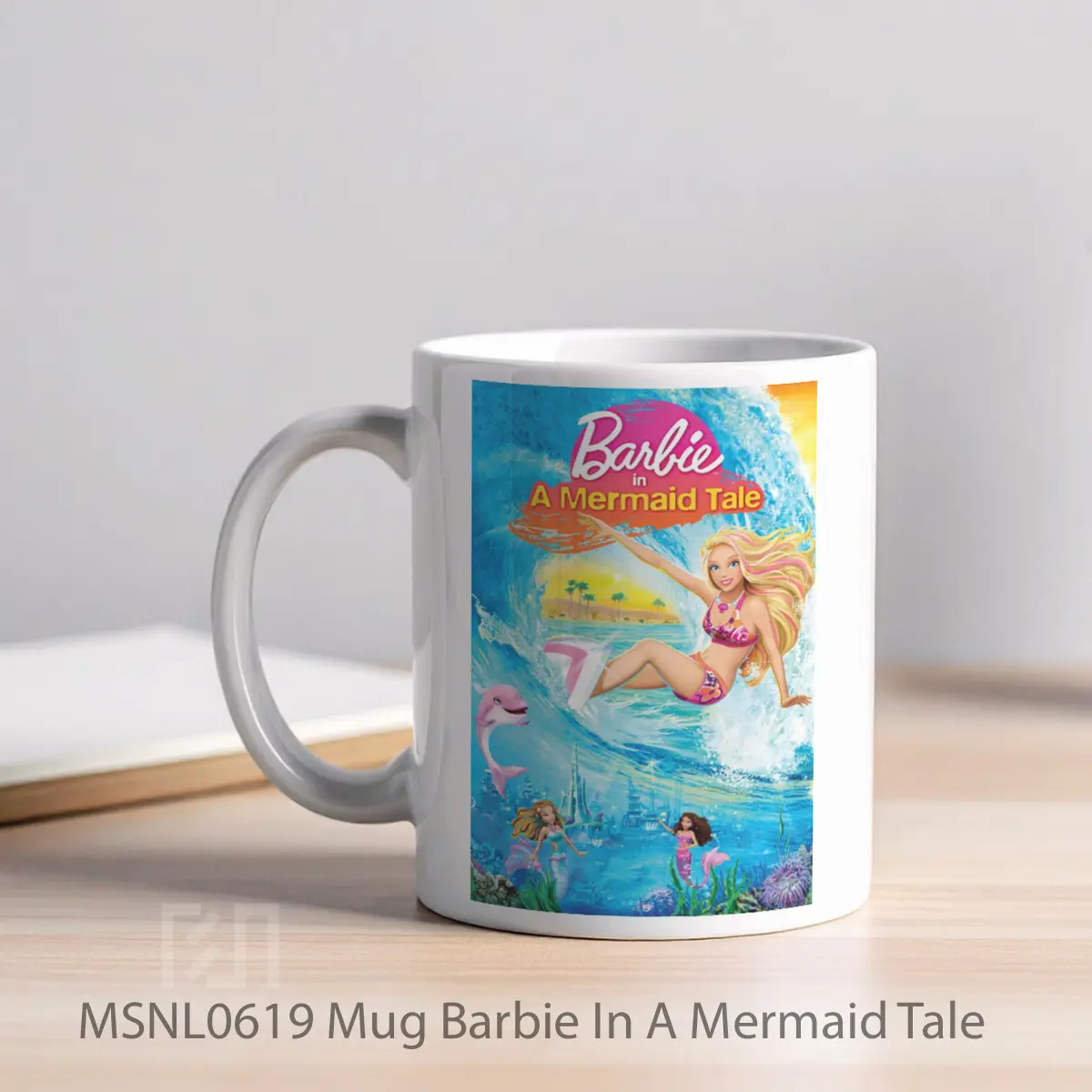 Mug Barbie In A Mermaid Tale Gelas Keramik Tema Film MSNL0619 - Tampak Kiri