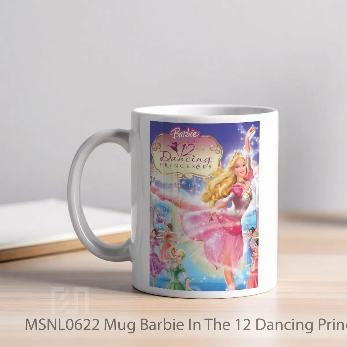 Mug Barbie In The 12 Dancing Princesses Gelas Keramik Tema Film MSNL0622 - Tampak Kiri