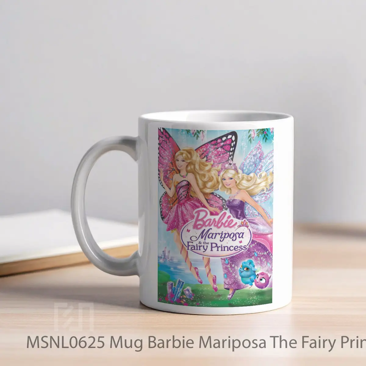 Mug Barbie Mariposa The Fairy Princess Gelas Keramik Tema Film MSNL0625 - Tampak Kiri