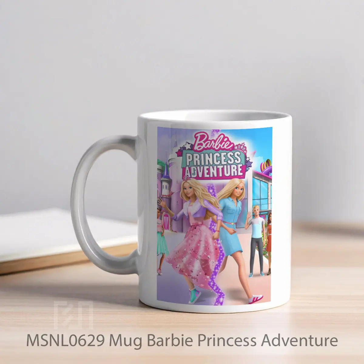 Mug Barbie Princess Adventure Gelas Keramik Tema Film MSNL0629 - Tampak Kiri