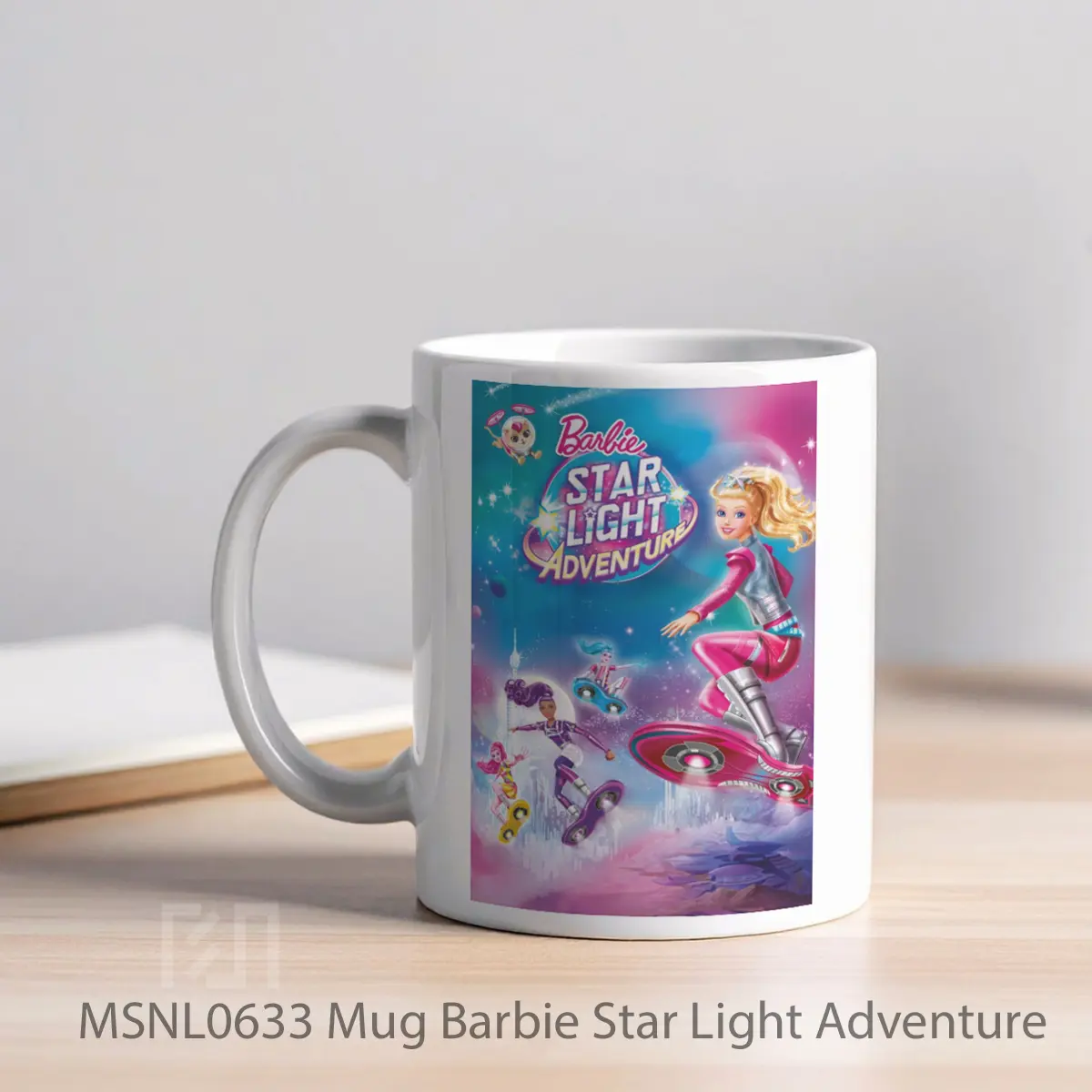 Mug Barbie Star Light Adventure Gelas Keramik Tema Film MSNL0633 - Tampak Kiri