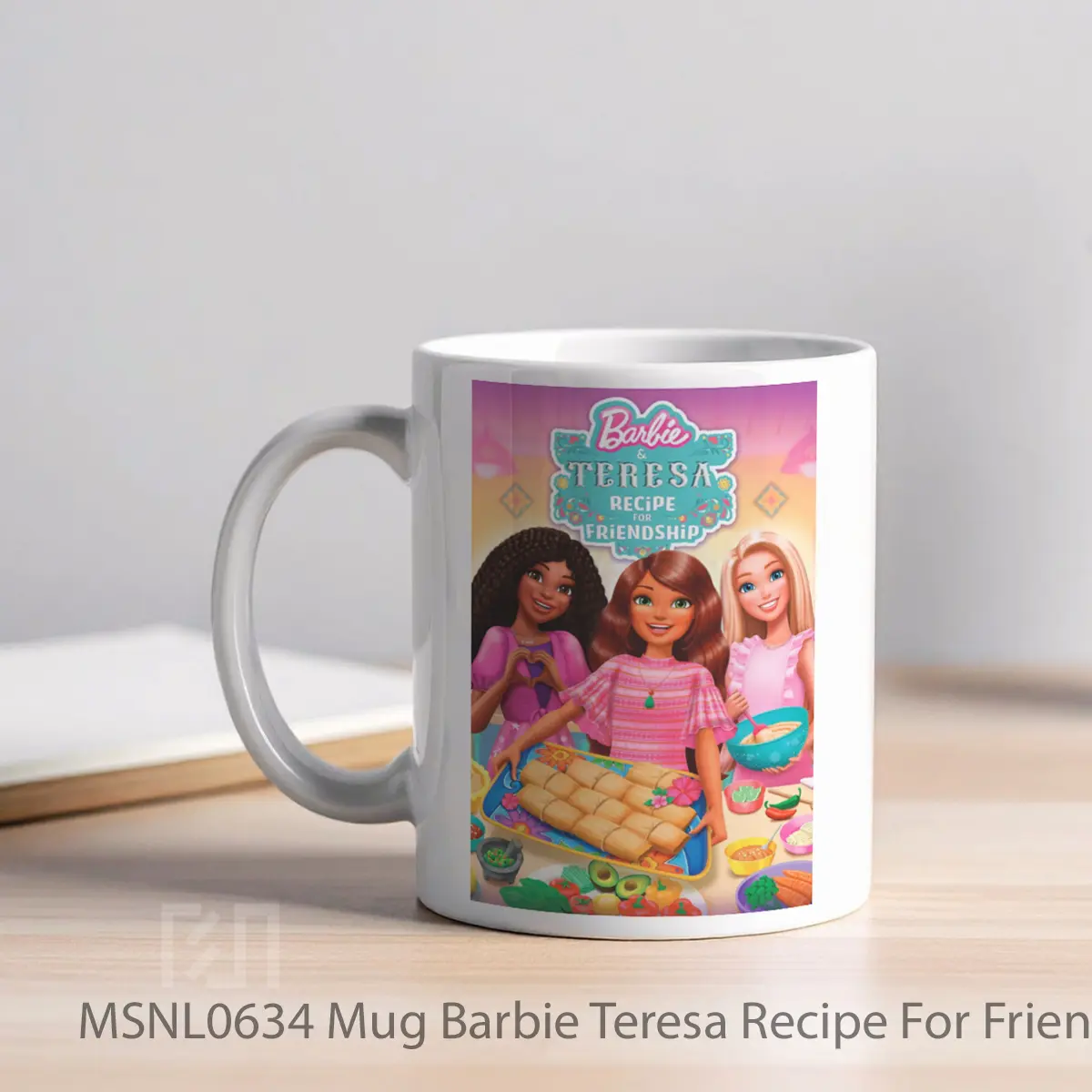 Mug Barbie Teresa Recipe For Friendship Gelas Keramik Tema Film MSNL0634 - Tampak Kiri