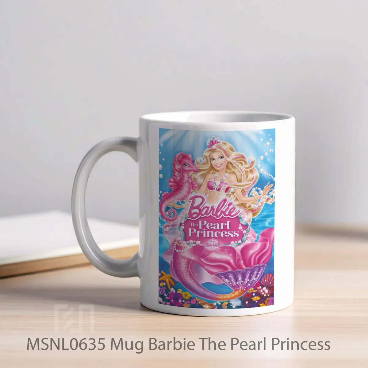 Mug Barbie The Pearl Princess Gelas Keramik Tema Film MSNL0635 - Tampak Kiri