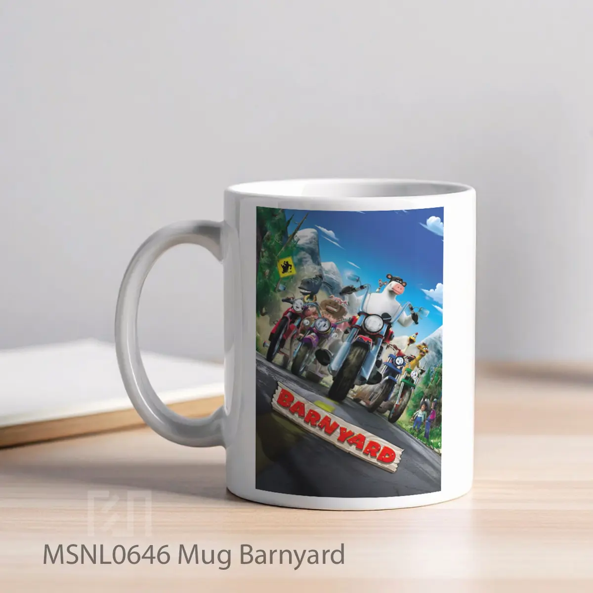 Mug Barnyard Gelas Keramik Tema Film MSNL0646 - Tampak Kiri