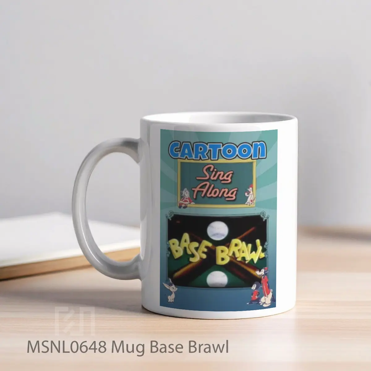 Mug Base Brawl Gelas Keramik Tema Film MSNL0648 - Tampak Kiri