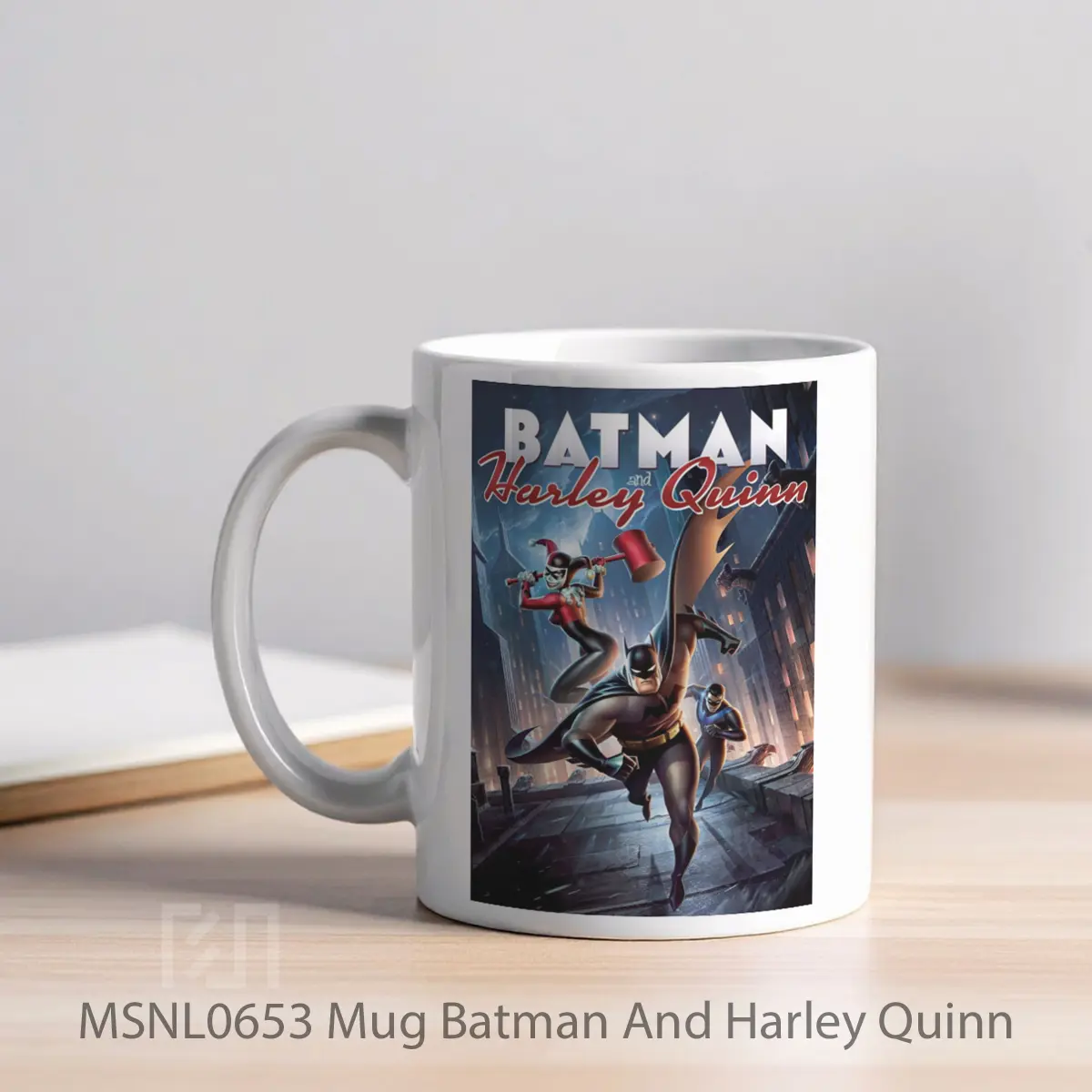 Mug Batman And Harley Quinn Gelas Keramik Tema Film MSNL0653 - Tampak Kiri