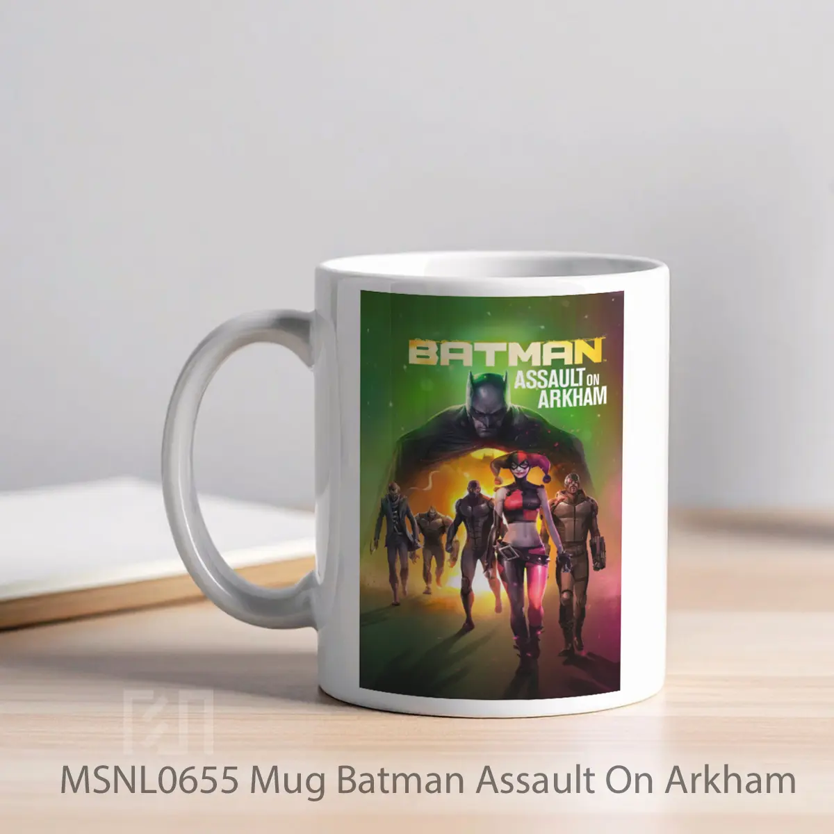 Mug Batman Assault On Arkham Gelas Keramik Tema Film MSNL0655 - Tampak Kiri