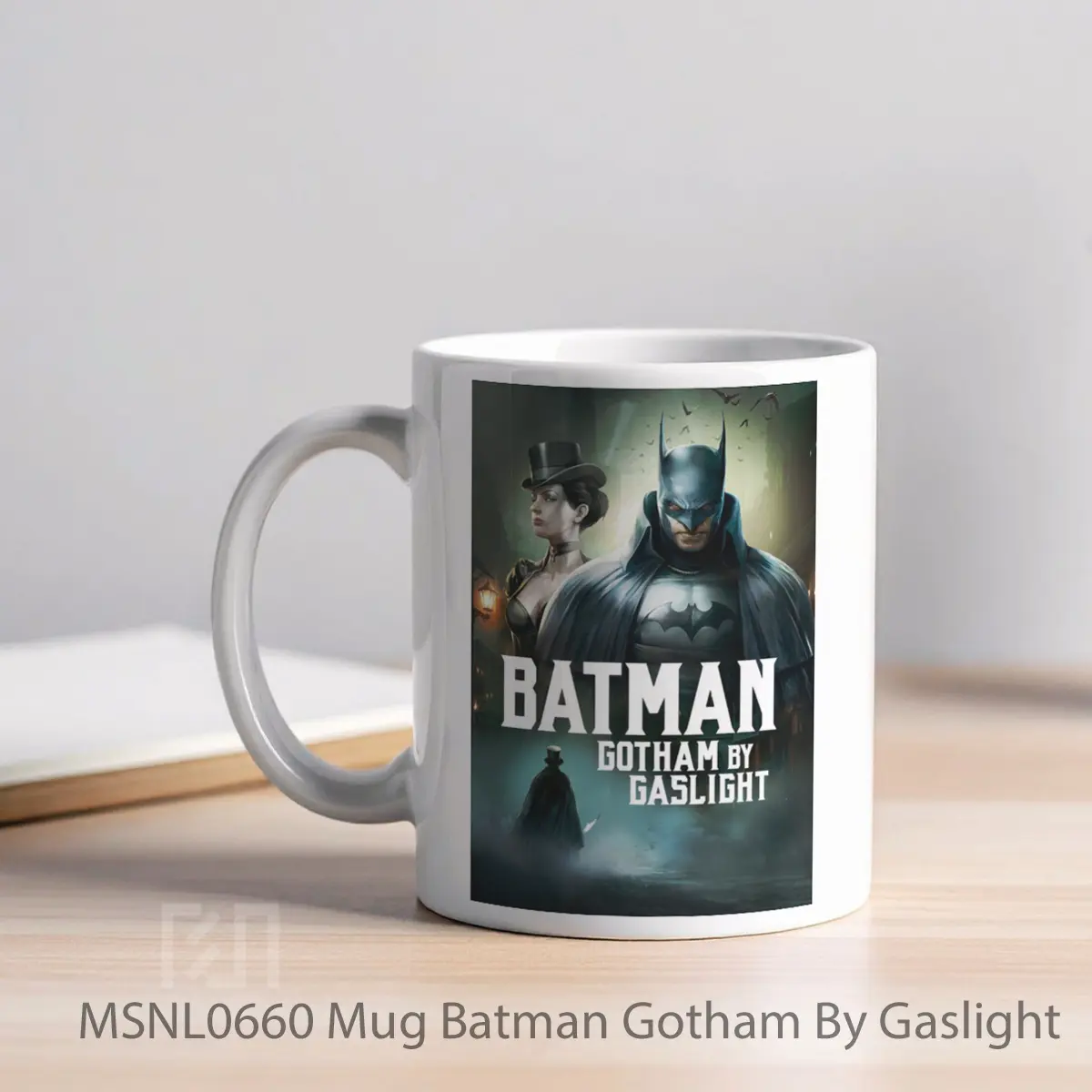 Mug Batman Gotham By Gaslight Gelas Keramik Tema Film MSNL0660 - Tampak Kiri