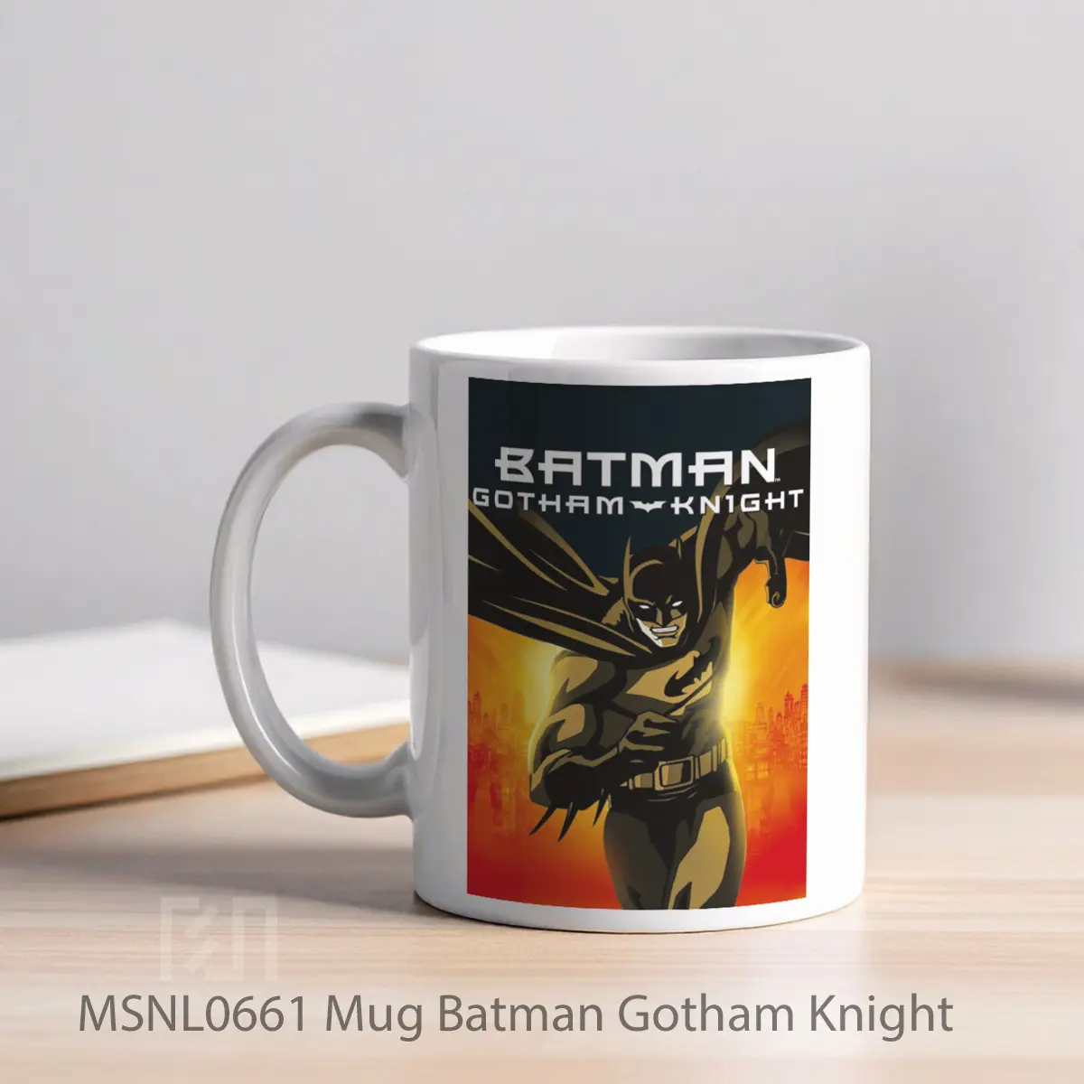 Mug Batman Gotham Knight Gelas Keramik Tema Film MSNL0661 - Tampak Kiri