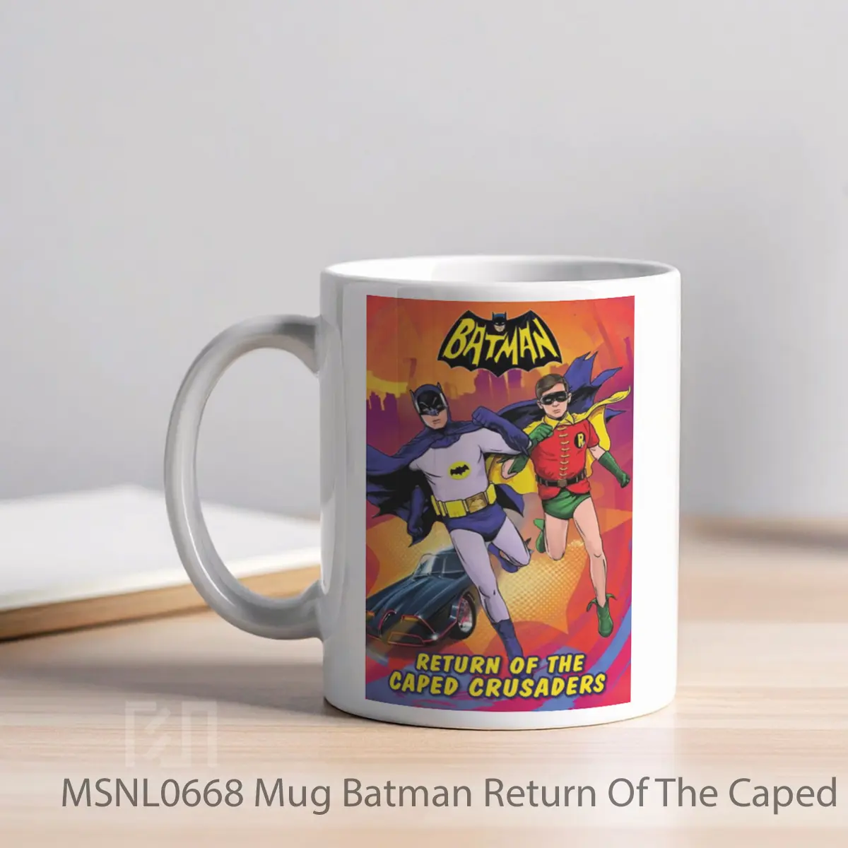 Mug Batman Return Of The Caped Crusaders Gelas Keramik Tema Film MSNL0668 - Tampak Kiri