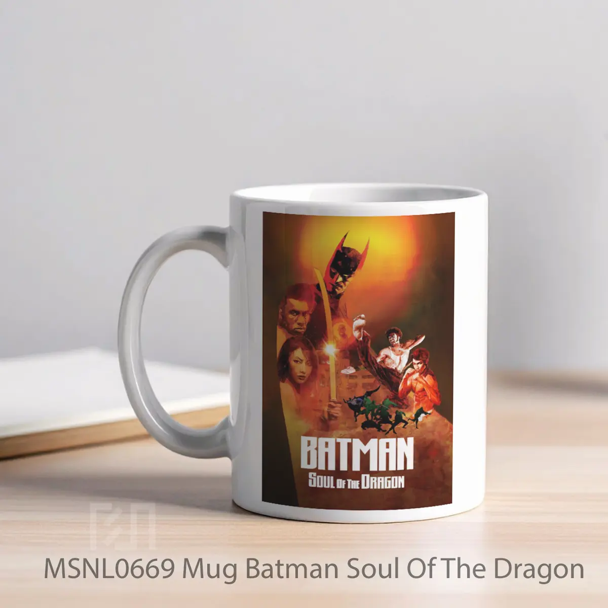 Mug Batman Soul Of The Dragon Gelas Keramik Tema Film MSNL0669 - Tampak Kiri