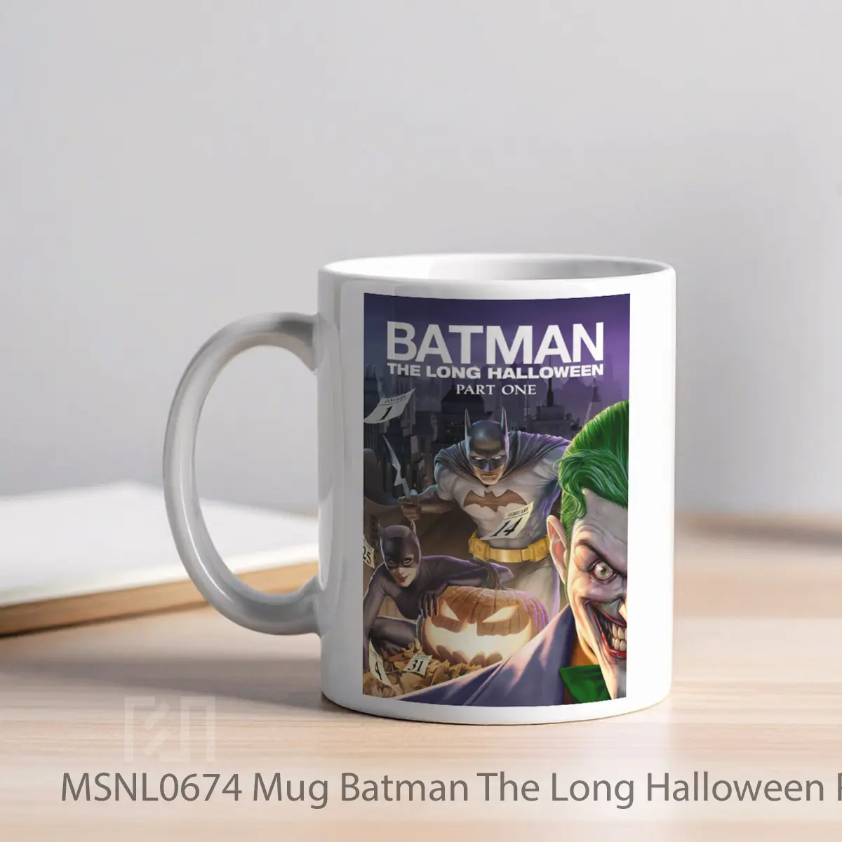 Mug Batman The Long Halloween Part One Gelas Keramik Tema Film MSNL0674 - Tampak Kiri