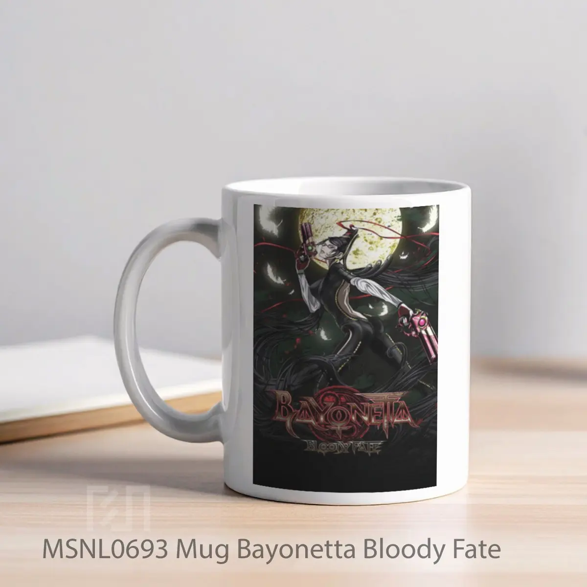 Mug Bayonetta Bloody Fate Gelas Keramik Tema Film MSNL0693 - Tampak Kiri