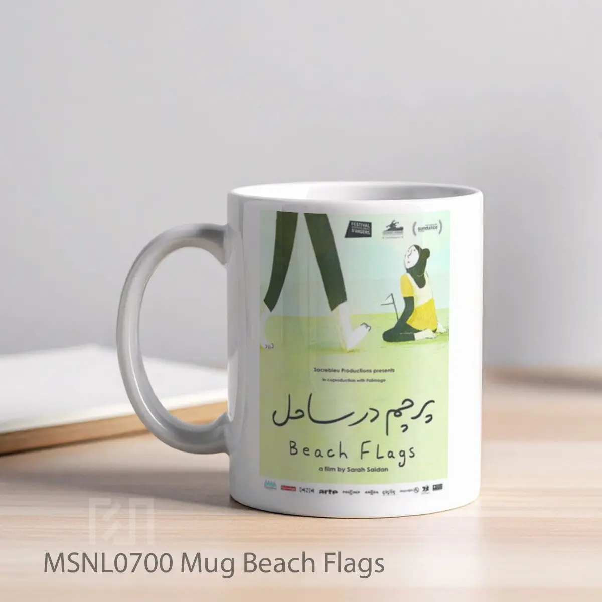Mug Beach Flags Gelas Keramik Tema Film MSNL0700 - Tampak Kiri