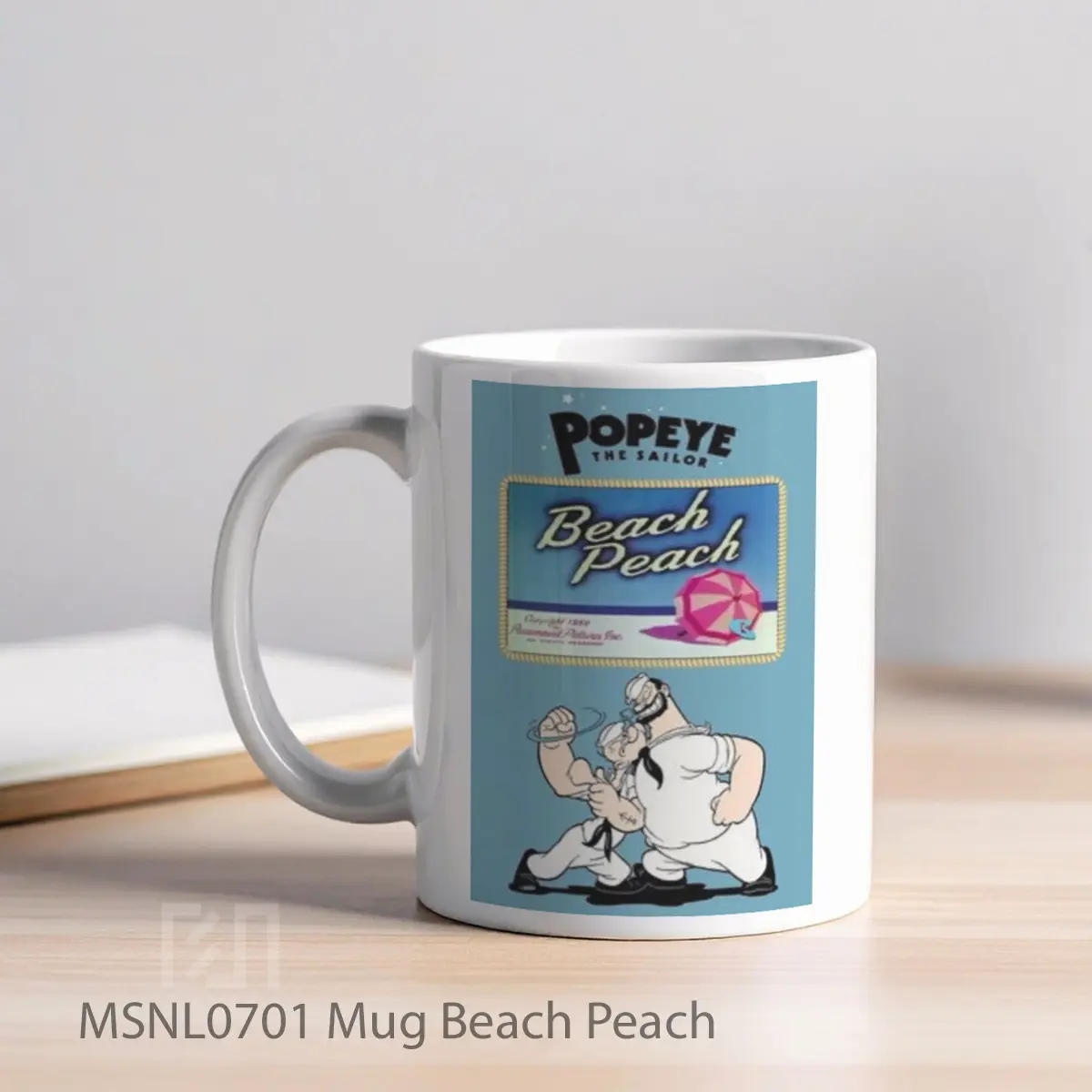 Mug Beach Peach Gelas Keramik Tema Film MSNL0701 - Tampak Kiri