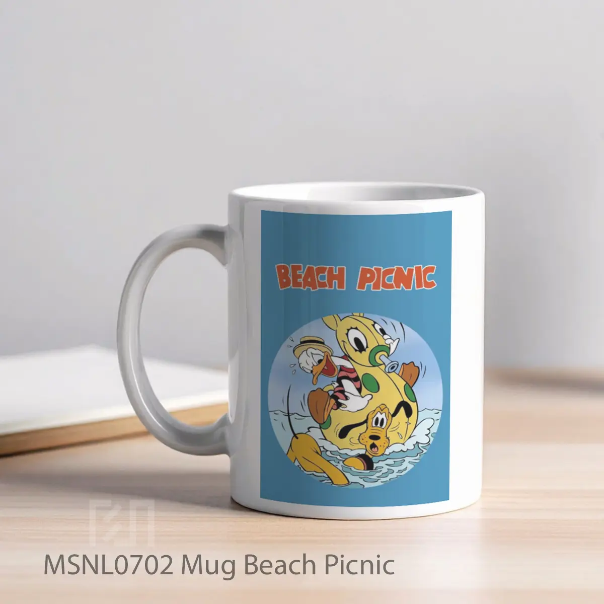 Mug Beach Picnic Gelas Keramik Tema Film MSNL0702 - Tampak Kiri