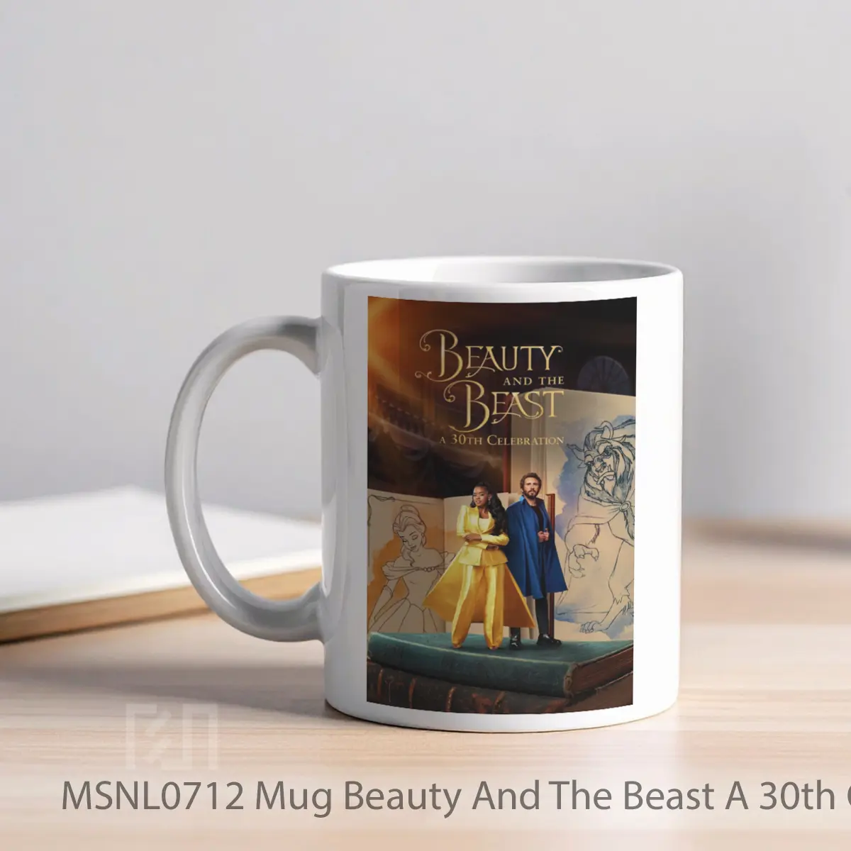 Mug Beauty And The Beast A 30th Celebration Gelas Keramik Tema Film MSNL0712 - Tampak Kiri