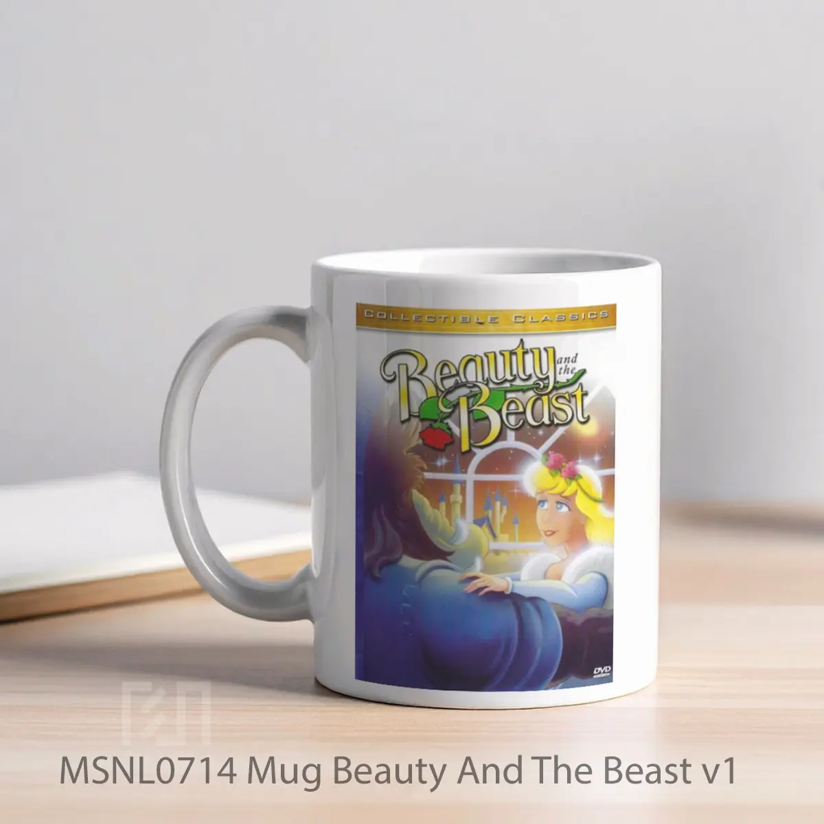 Mug Beauty And The Beast V1 Gelas Keramik Tema Film MSNL0714 - Tampak Kiri