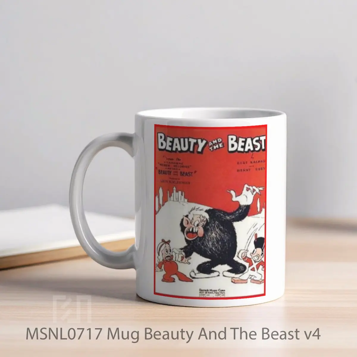 Mug Beauty And The Beast V4 Gelas Keramik Tema Film MSNL0717 - Tampak Kiri