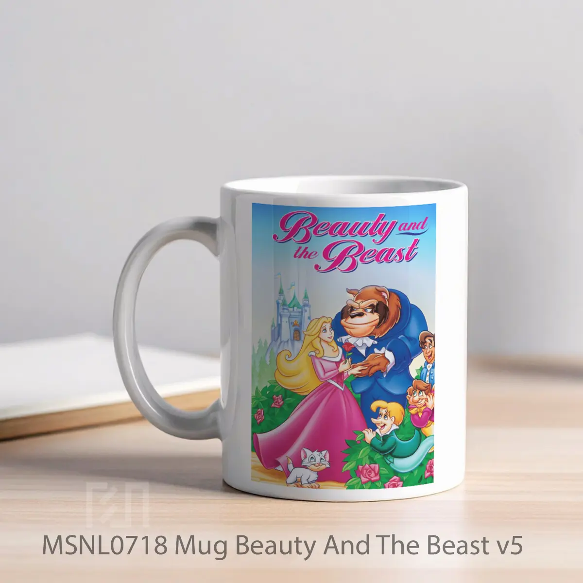 Mug Beauty And The Beast V5 Gelas Keramik Tema Film MSNL0718 - Tampak Kiri