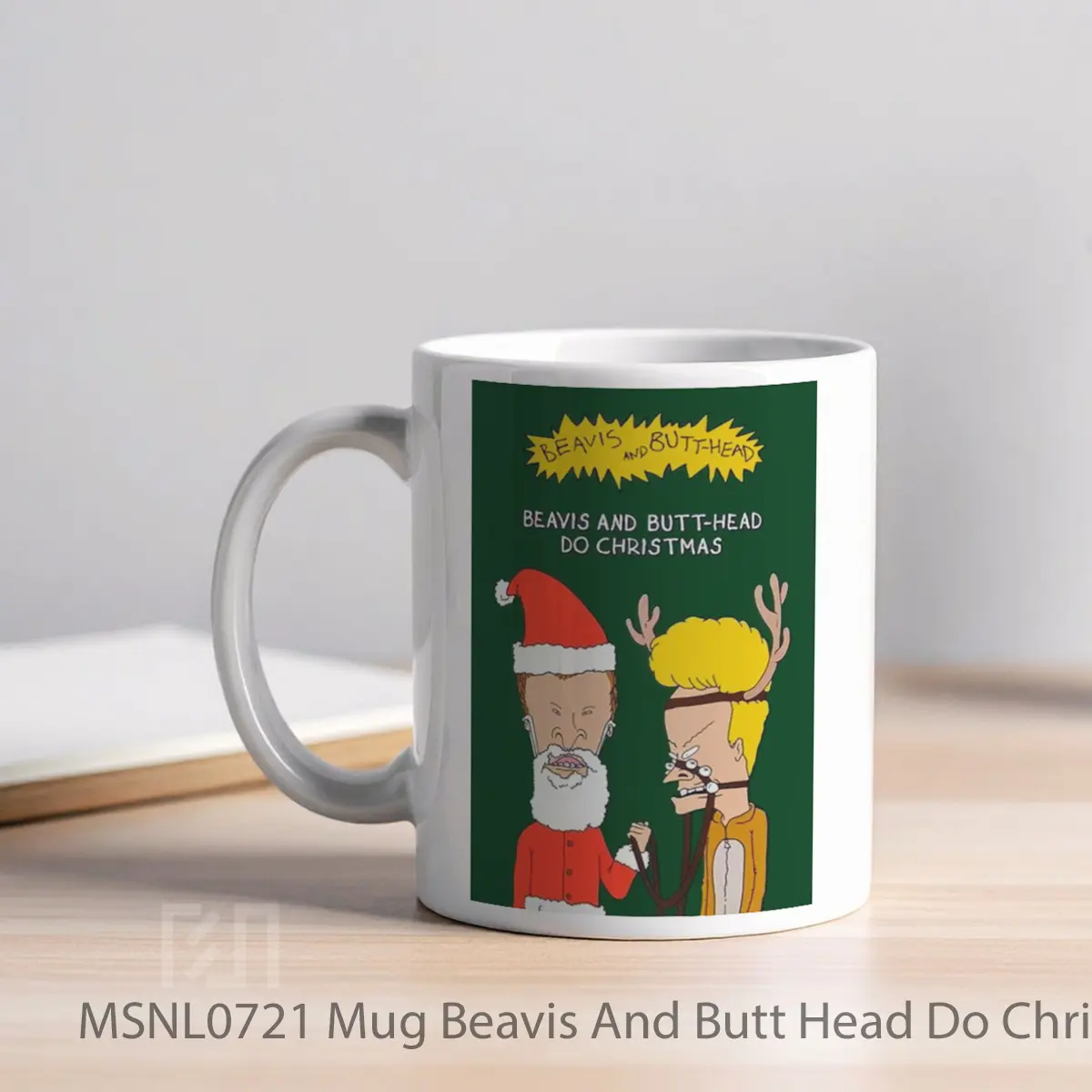 Mug Beavis And Butt Head Do Christmas Gelas Keramik Tema Film MSNL0721 - Tampak Kiri