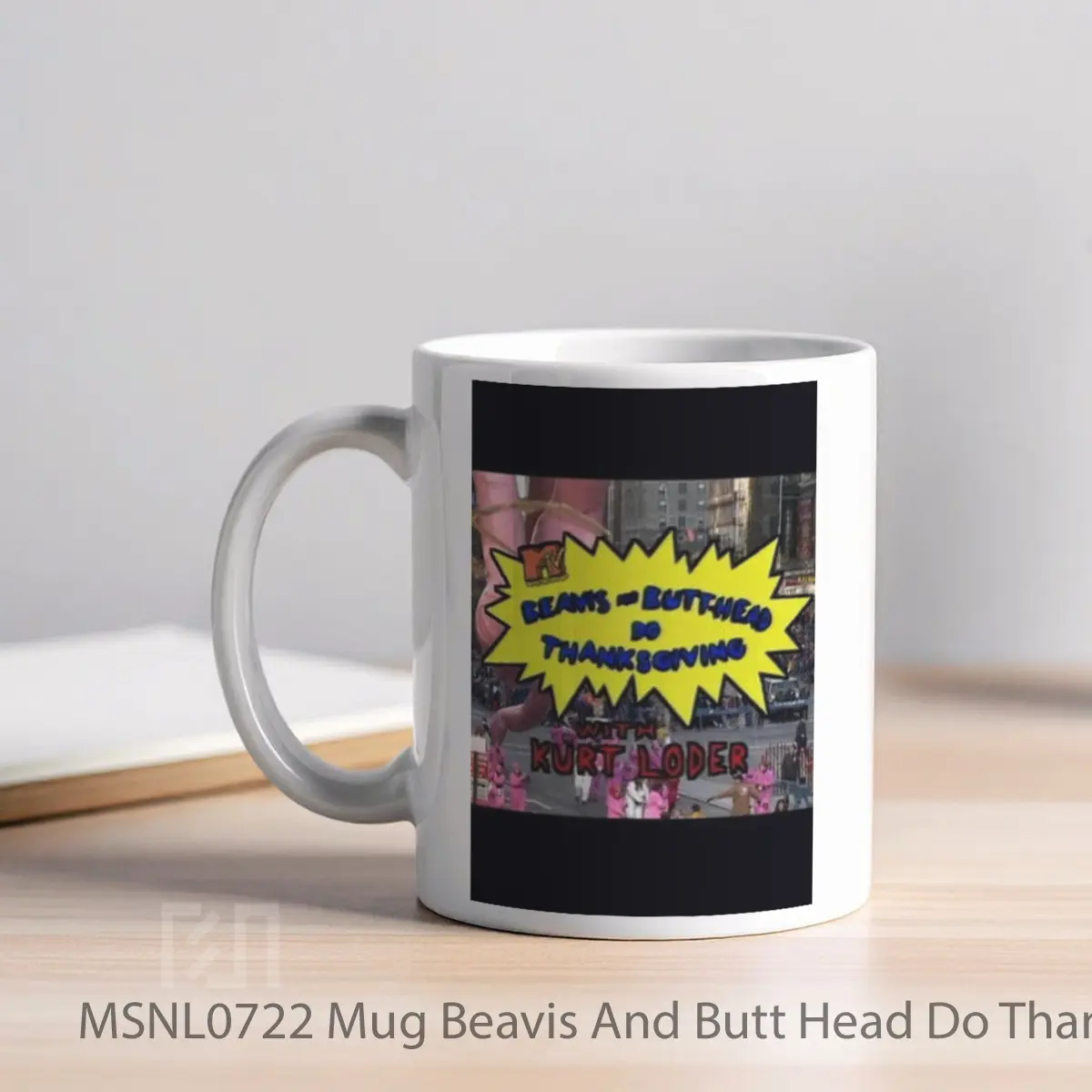 Mug Beavis And Butt Head Do Thanksgiving Gelas Keramik Tema Film MSNL0722 - Tampak Kiri