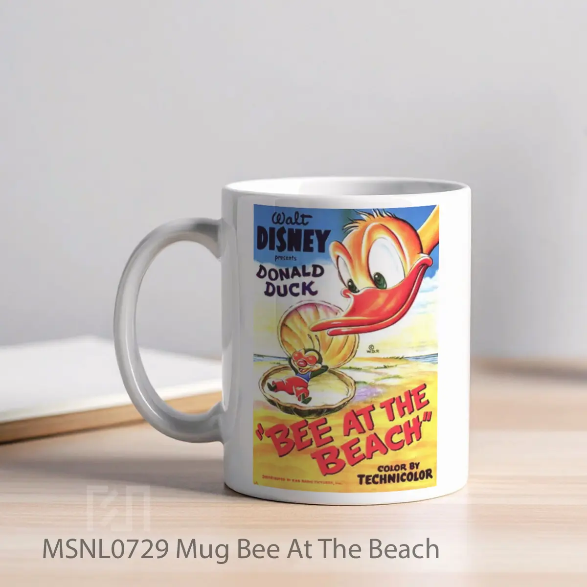 Mug Bee At The Beach Gelas Keramik Tema Film MSNL0729 - Tampak Kiri