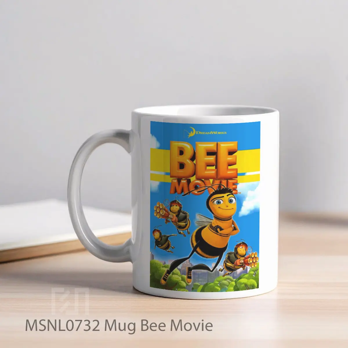 Mug Bee Movie Gelas Keramik Tema Film MSNL0732 - Tampak Kiri
