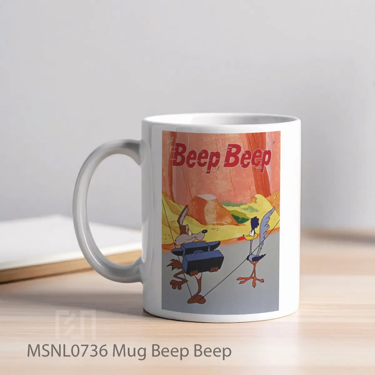 Mug Beep Beep Gelas Keramik Tema Film MSNL0736 - Tampak Kiri