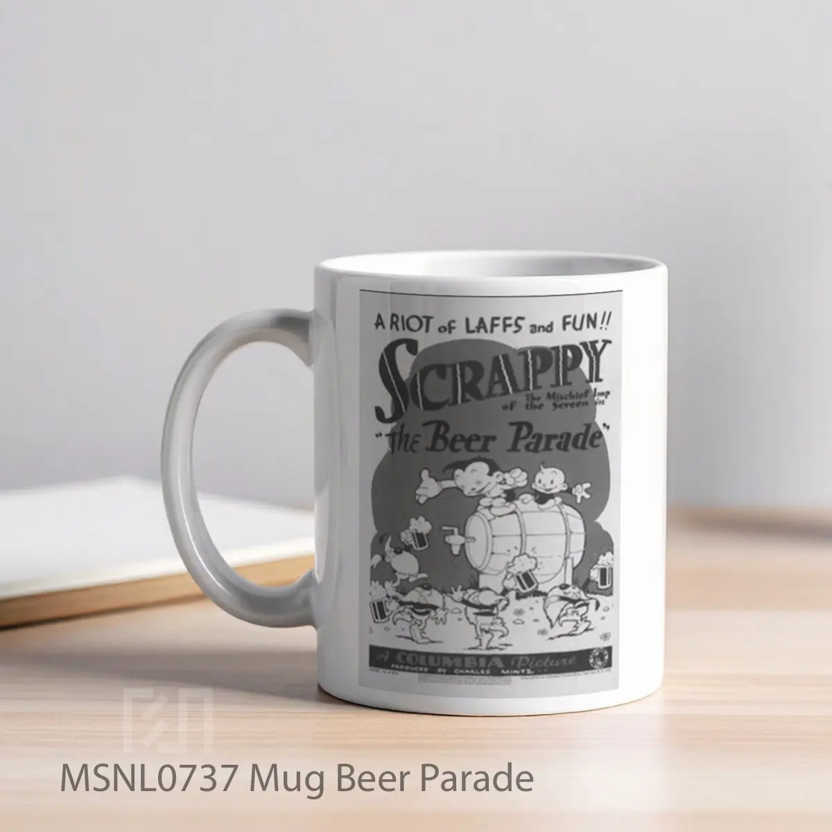 Mug Beer Parade Gelas Keramik Tema Film MSNL0737 - Tampak Kiri
