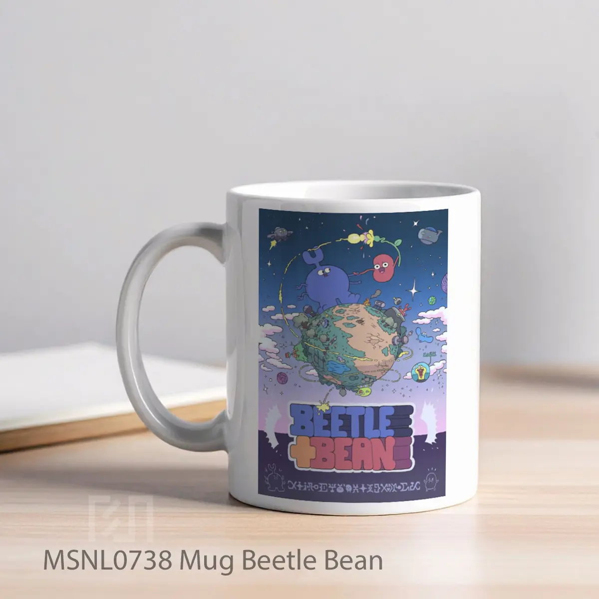 Mug Beetle Bean Gelas Keramik Tema Film MSNL0738 - Tampak Kiri