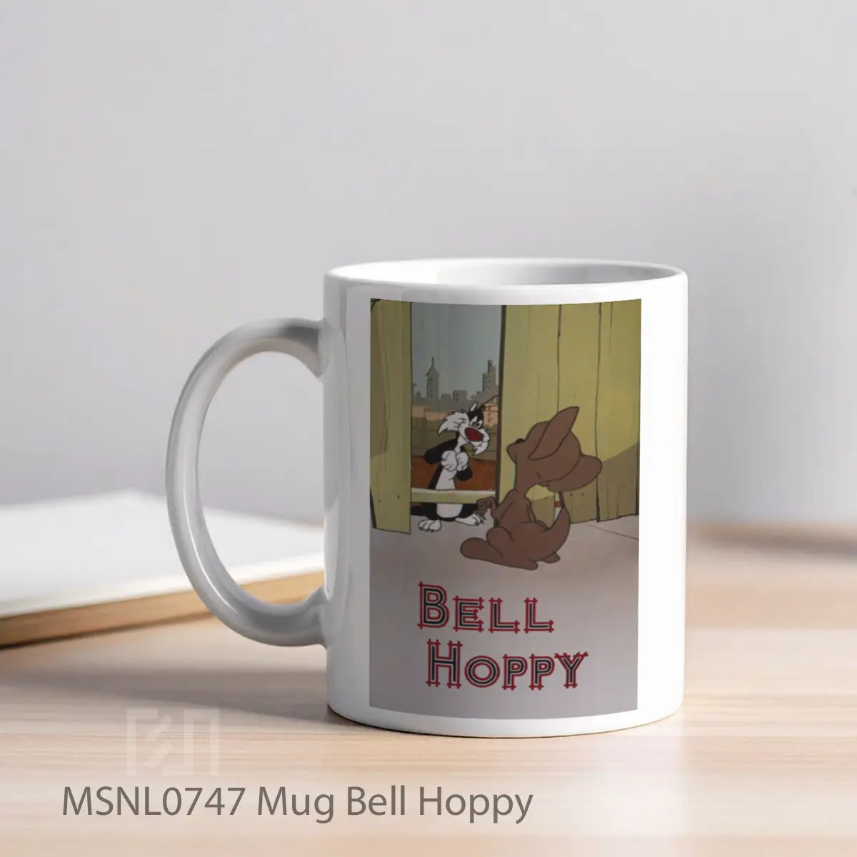 Mug Bell Hoppy Gelas Keramik Tema Film MSNL0747 - Tampak Kiri