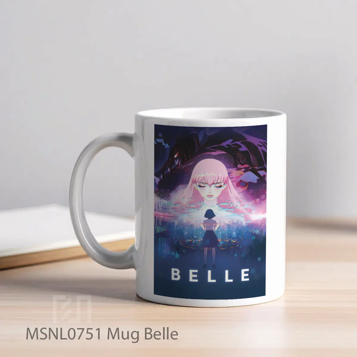 Mug Belle Gelas Keramik Tema Film MSNL0751 - Tampak Kiri