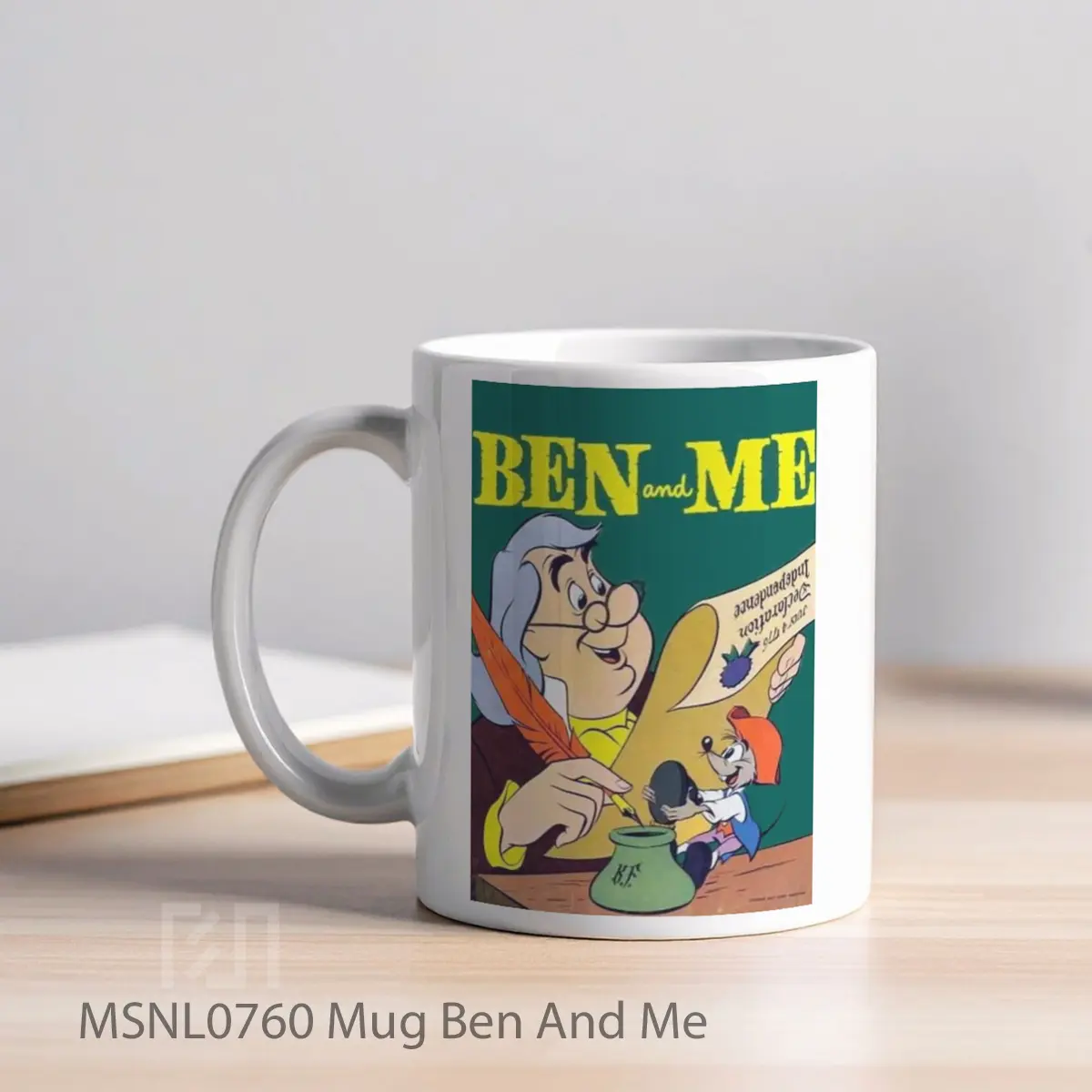Mug Ben And Me Gelas Keramik Tema Film MSNL0760 - Tampak Kiri