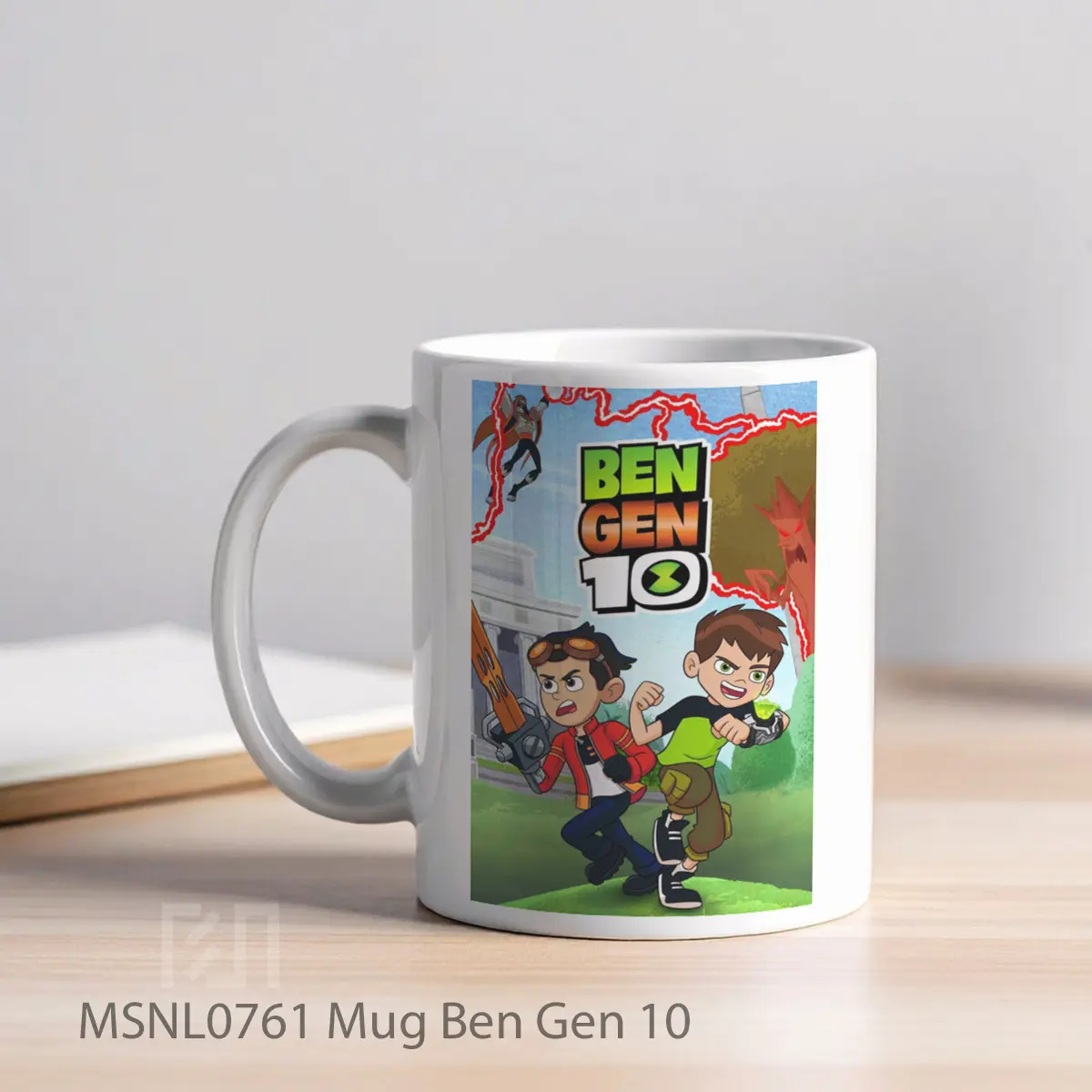Mug Ben Gen 10 Gelas Keramik Tema Film MSNL0761 - Tampak Kiri