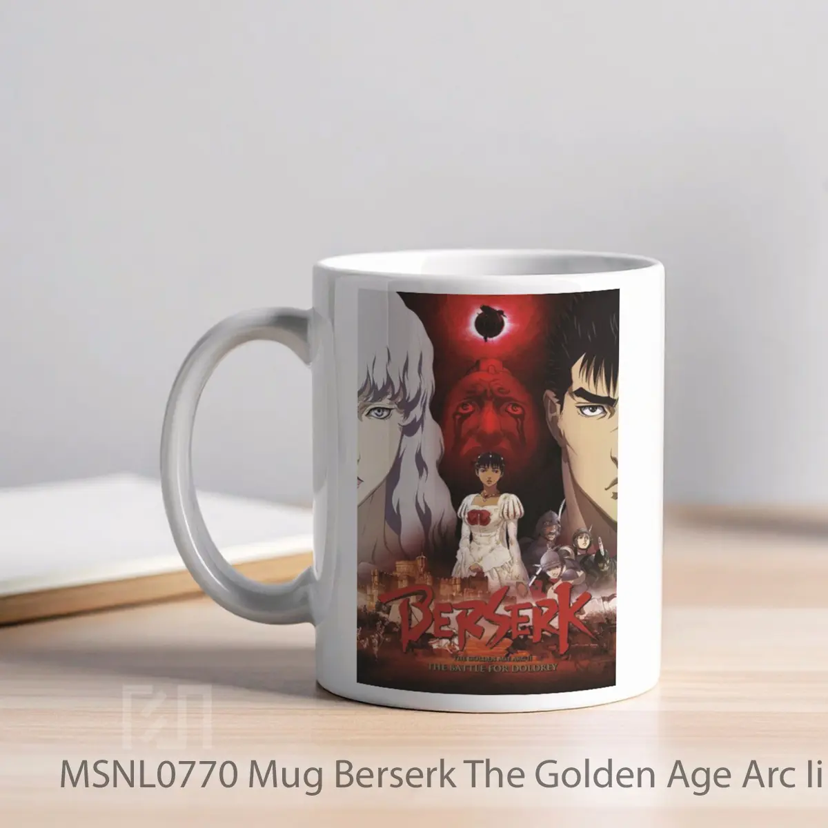 Mug Berserk The Golden Age Arc Ii The Battle For Doldrey Gelas Keramik Tema Film MSNL0770 - Tampak Kiri