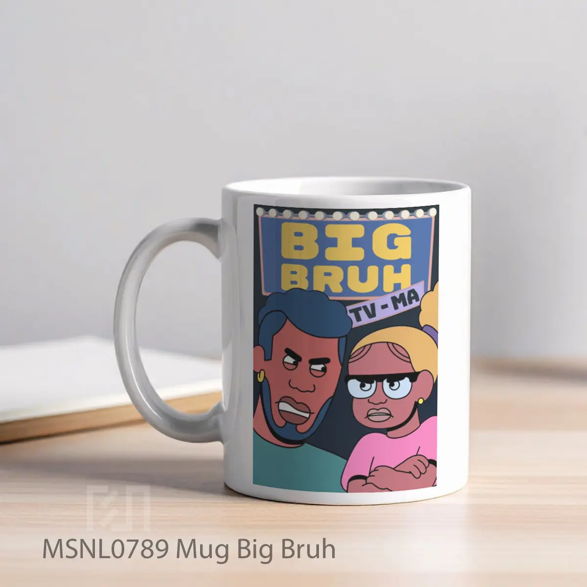 Mug Big Bruh Gelas Keramik Tema Film MSNL0789 - Tampak Kiri