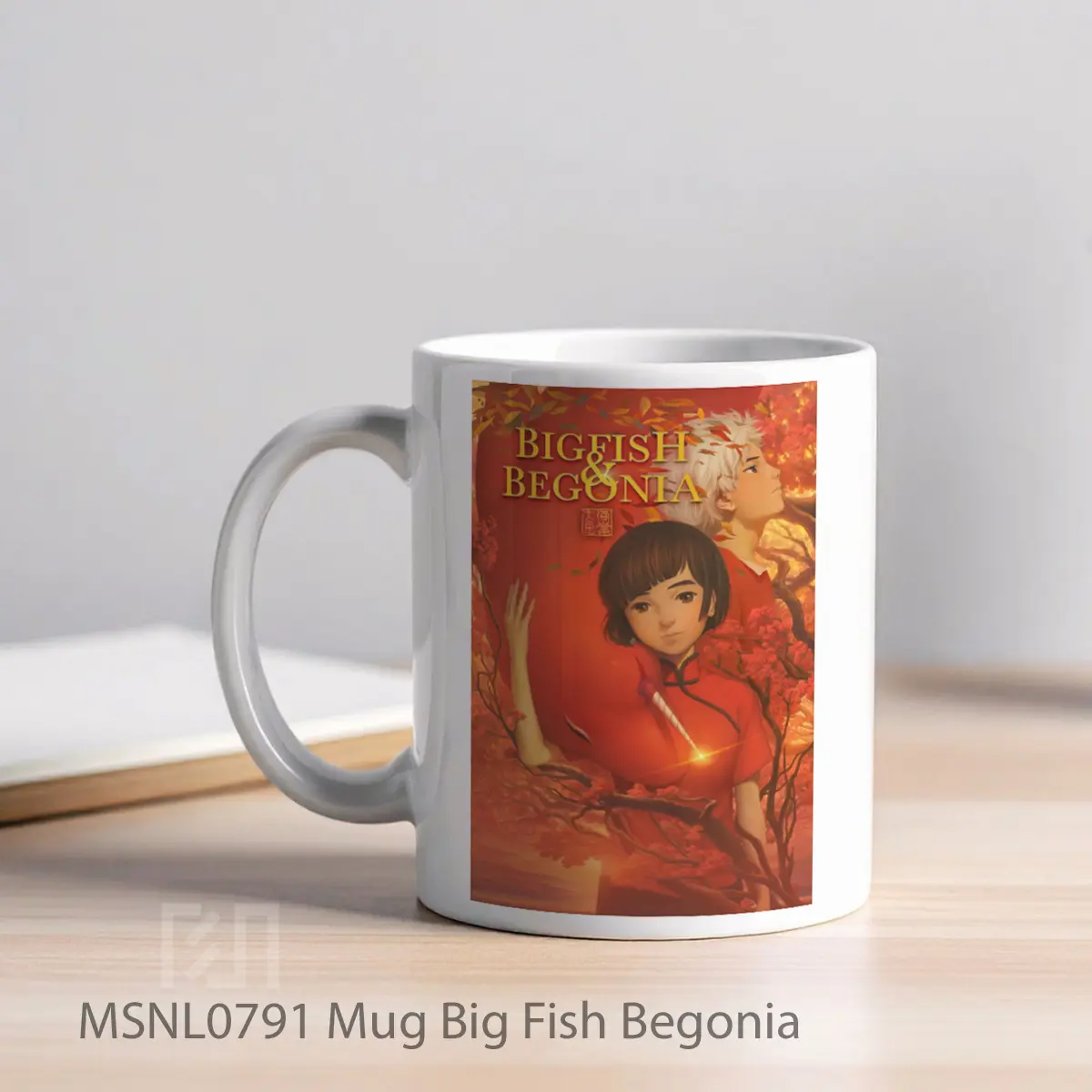 Mug Big Fish Begonia Gelas Keramik Tema Film MSNL0791 - Tampak Kiri