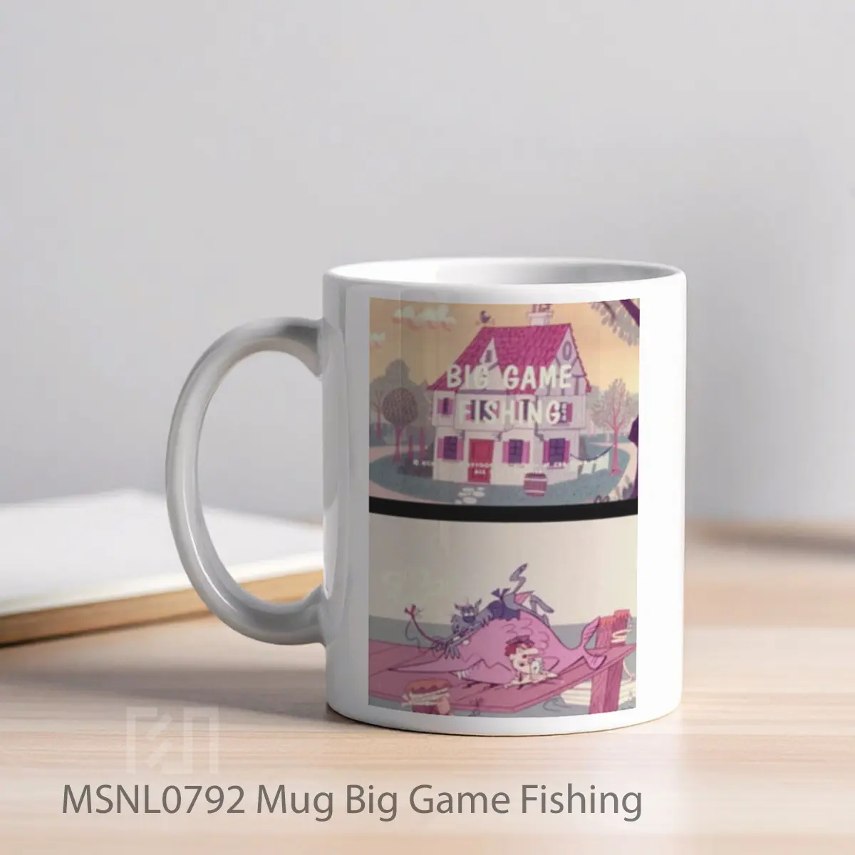 Mug Big Game Fishing Gelas Keramik Tema Film MSNL0792 - Tampak Kiri