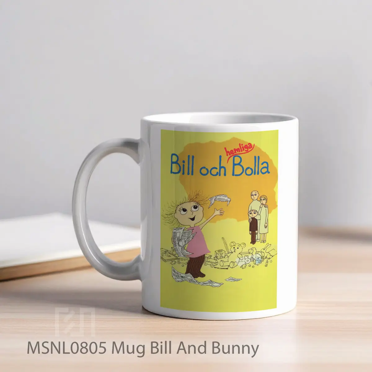 Mug Bill And Bunny Gelas Keramik Tema Film MSNL0805 - Tampak Kiri