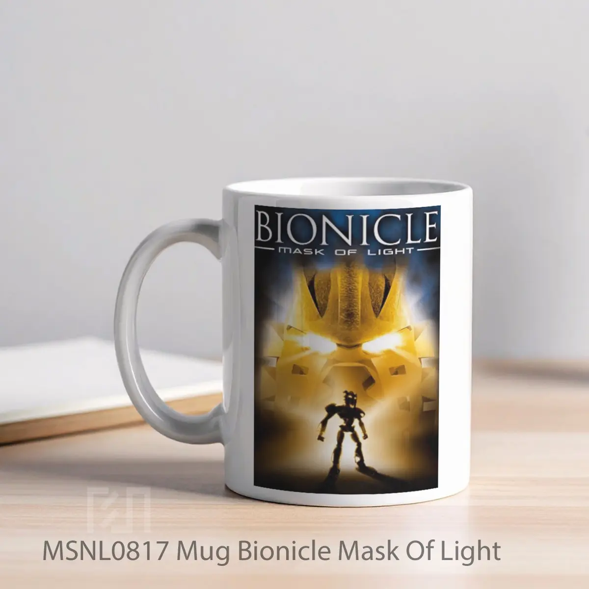 Mug Bionicle Mask Of Light Gelas Keramik Tema Film MSNL0817 - Tampak Kiri