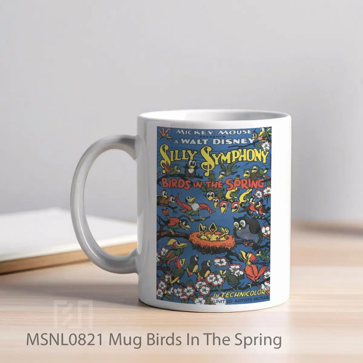 Mug Birds In The Spring Gelas Keramik Tema Film MSNL0821 - Tampak Kiri